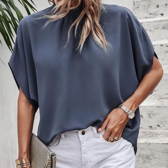 Bundle of 2 Angashion Womens Tops, Short Sleeve Casual Summer Tie Back - Picture 2 of 9